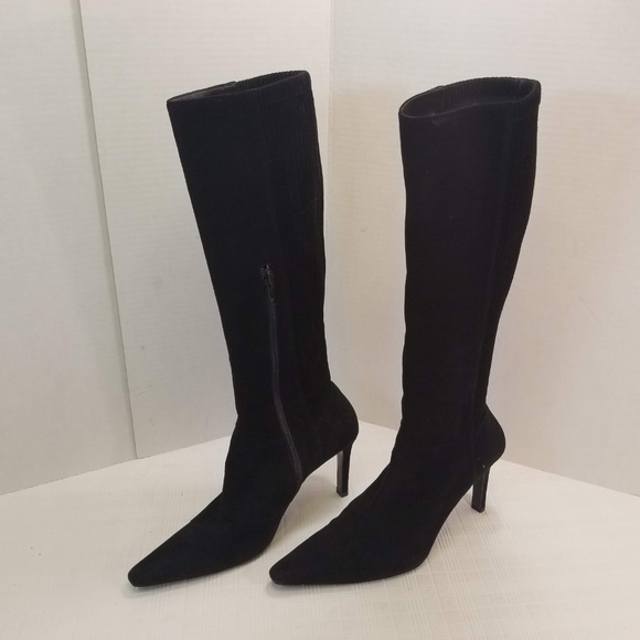 UEC. "Richard Tyler" Tall Suede Boots Black Size 7 - Picture 8 of 8